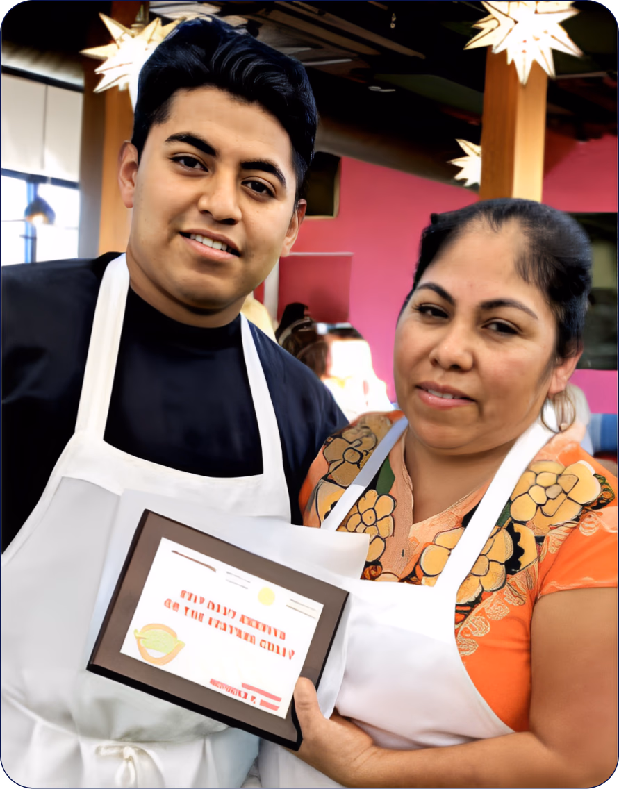 Daniel Hernandez, Founder of Fonda, with his mother