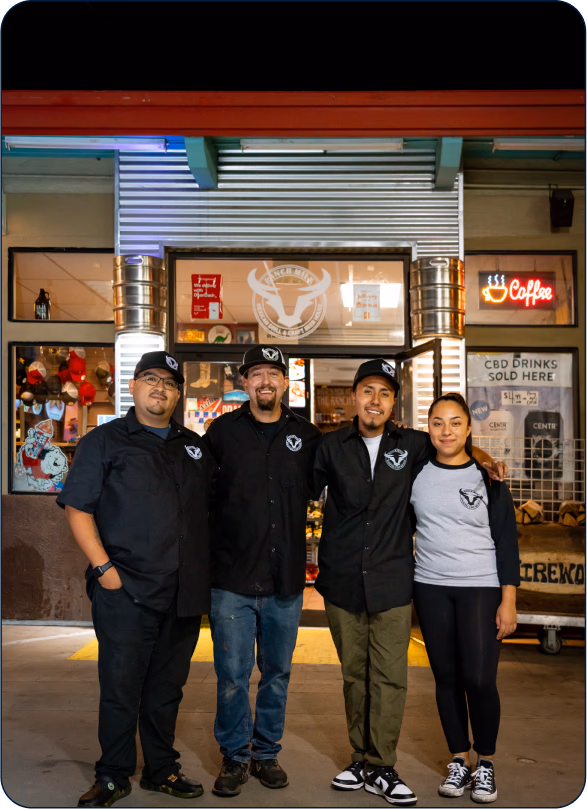 A restaurant team working together in the kitchen